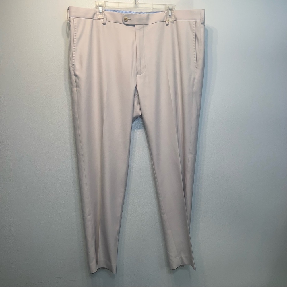 Peter Millar Chino Khaki Golf Flat Front Pants Men's Size 40 Inseam 30 in